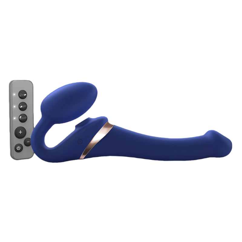 MULTI ORGASM BENDABLE STRAP-ON - XL - NIGHT BLUE